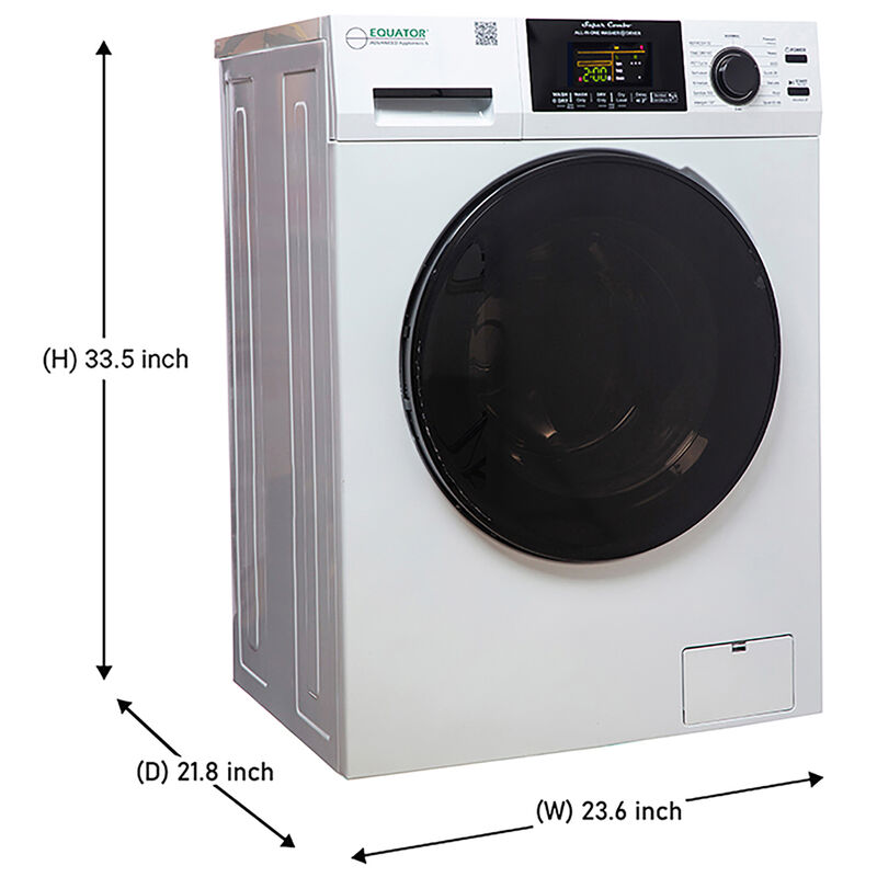 Equator 24 in. 1.6 cu. ft. Electric Front Load All-in-One Laundry Center with Sanitize Cycle & Sensor Dry - White, White, hires