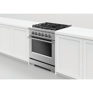 Fisher & Paykel Series 7 Professional 30 in. 4.6 cu. ft. Standard Convection Gas Range with 4 Sealed Burners - Stainless Steel, , hires