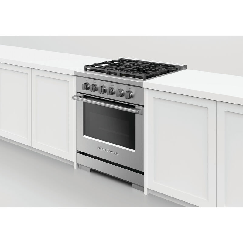 Fisher & Paykel Series 7 Professional 30 in. 4.6 cu. ft. Standard Convection Gas Range with 4 Sealed Burners - Stainless Steel, , hires