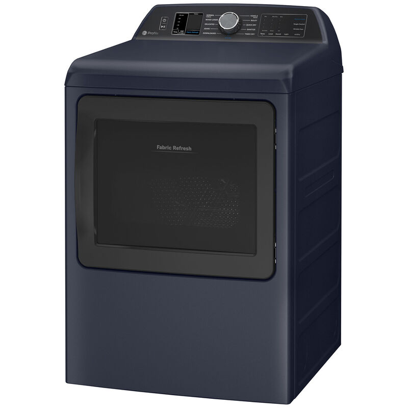 GE Profile 27 in. 7.3 cu. ft. Smart Electric Dryer with Fabric Refresh, Sensor Dry, Sanitize & Steam Cycle - Sapphire Blue, Sapphire Blue, hires