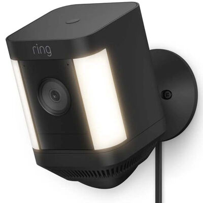 Ring - Spotlight Cam Plus Outdoor/Indoor 1080p Plug-In Surveillance Camera - Black | B09J6BCPHG