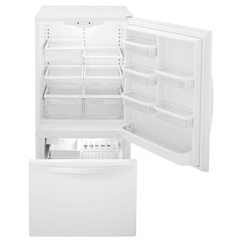 Whirlpool 33 in. 22.1 cu. ft. Bottom Freezer Refrigerator with Ice Maker - White-on-White, White on White, hires