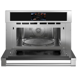 Monogram Statement Series 30 in. 1.7 cu. ft. Smart Speed/ Steam Electric Single Wall Oven with True European Convection & Sensor Cooking - Stainless Steel, , hires