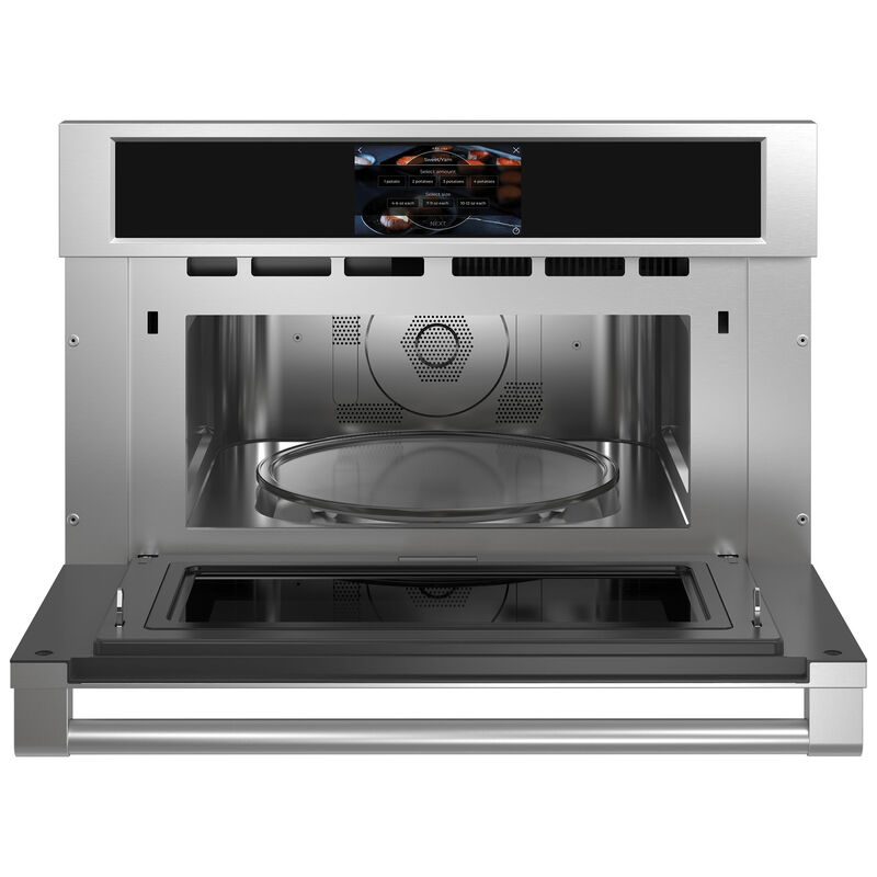 Monogram Statement Series 30 in. 1.7 cu. ft. Smart Speed/ Steam Electric Single Wall Oven with True European Convection & Sensor Cooking - Stainless Steel, , hires