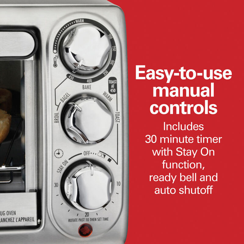 Hamilton Beach 4-Slice Toaster Oven - Stainless Steel, , hires