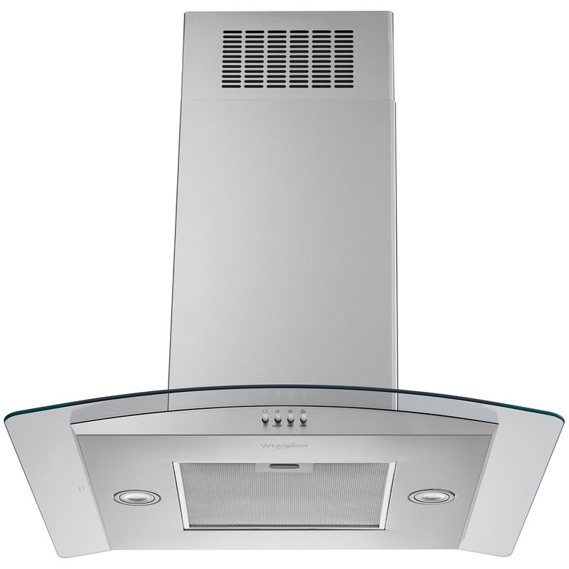 Whirlpool 30 in. Convertible Chimney Style Range Hood with 400 CFM, 3 Fan Speeds & 2 LED Lights - Stainless Steel, , hires