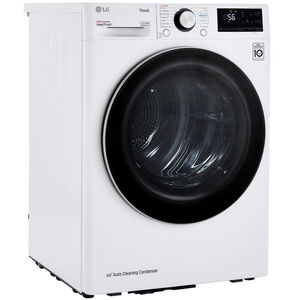 LG 24 in. 4.2 cu. ft. Smart Stackable Ventless Electric Dryer with Heat Pump, Sensor Dry & Sanitize Cycle - White, White, hires