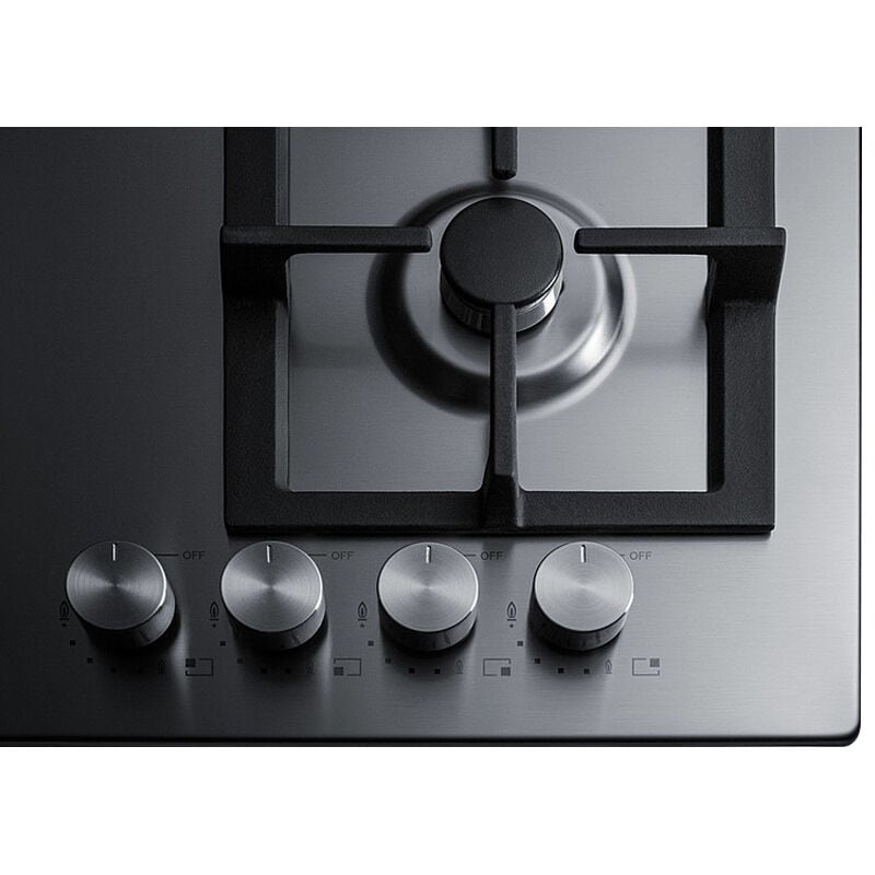 Summit 24 in. 4-Burner Natural Gas Cooktop - Stainless Steel, , hires