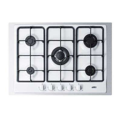 Summit 30 in. 5-Burner Natural Gas Cooktop with Power Burner - White | GC5271WTK30