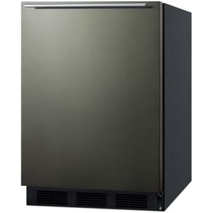 Summit 24 in. 5.1 cu. ft. Undercounter Refrigerator - Black Stainless Steel, , hires