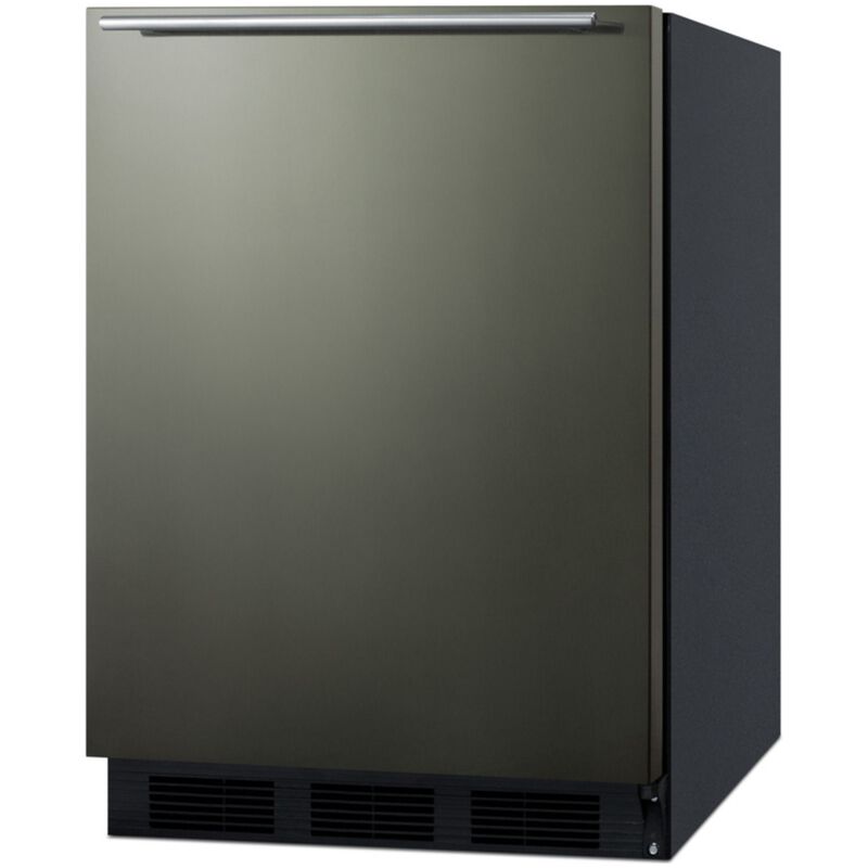Summit 24 in. 5.1 cu. ft. Undercounter Refrigerator - Black Stainless Steel, , hires