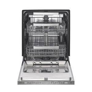 LG Signature 24 in. Smart Built-In Dishwasher with Top Control, 38 dBA Sound Level, 15 Place Settings & 10 Wash Cycles - Textured Steel, , hires