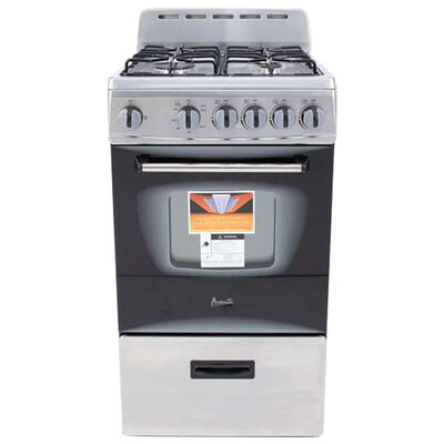 Avanti 20 in. 2.1 cu. ft. Gas Range with 4 Sealed Burners - Stainless Steel | GR2013CSS