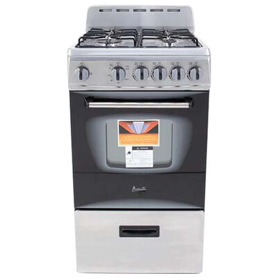 Avanti 20 in. 2.1 cu. ft. Oven Freestanding Gas Range with 4 Sealed Burners - Stainless Steel | GR2013CSS