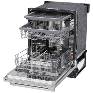 LG 24 in. Top Control Smart Dishwasher with 46 dBA Sound Level, 3rd Rack, QuadWash Pro & Dynamic Heat Dry - PrintProof Stainless Steel, , hires