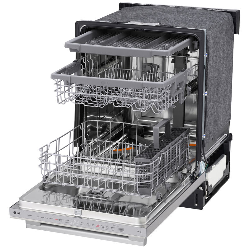 LG 24 in. Top Control Smart Dishwasher with 46 dBA Sound Level, 3rd Rack, QuadWash Pro & Dynamic Heat Dry - PrintProof Stainless Steel, , hires