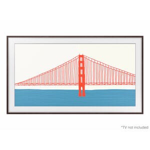 Samsung 65" The Frame Customizable Bezel Compatible with Samsung 2021-2024 The Frame TVs - Modern Brown, , hires