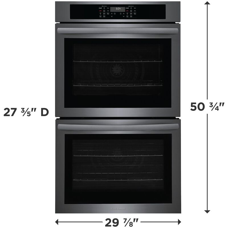 Frigidaire 30 in. 10.6 cu. ft. Top Control Electric Double Wall Oven With Standard Convection - Black Stainless Steel, Black Stainless Steel, hires