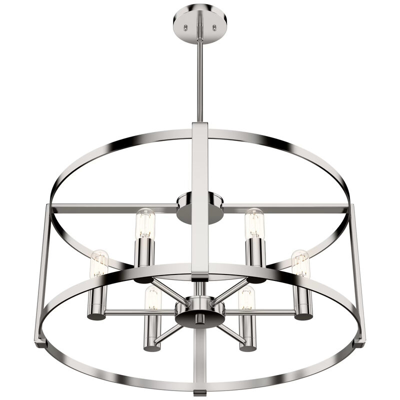 Hunter Astwood 26 in. 6-Light Chandelier - Polished Nickel, , hires