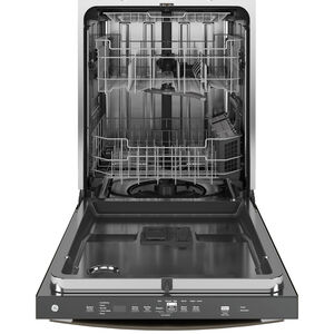GE 24 in. Top Control Flush-Mount Dishwasher with 47 dBa Sound Level, 3rd-Rack & Dry Boost - Fingerprint Resistant Slate, Slate, hires