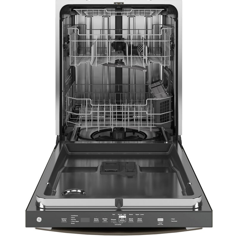 GE 24 in. Top Control Flush-Mount Dishwasher with 47 dBa Sound Level, 3rd-Rack & Dry Boost - Fingerprint Resistant Slate, Slate, hires