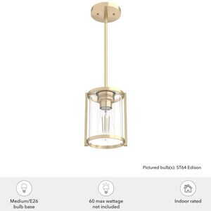 Hunter Astwood 6 in. Mini Pendant with Clear Glass - Alturas Gold, , hires