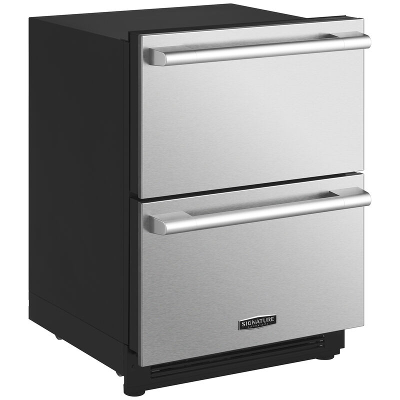Signature Kitchen Suite 24 in. 3.4 cu. ft. Smart Double Refrigerator & Freezer Drawer - Custom Panel Ready, , hires