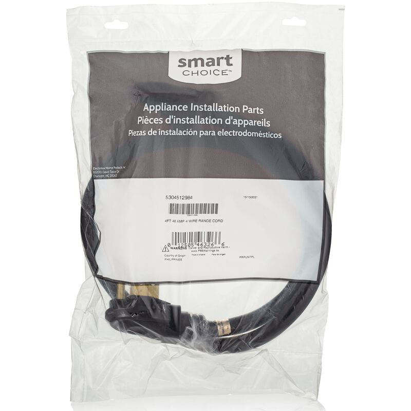 Smart Choice 4 ft. 40 Amp Range Cord with 4 Wire, , hires