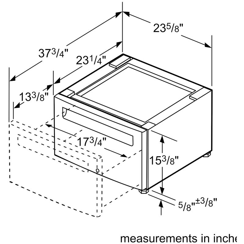 Bosch Pedestal With Drawer for 24 in. Washer - White, , hires