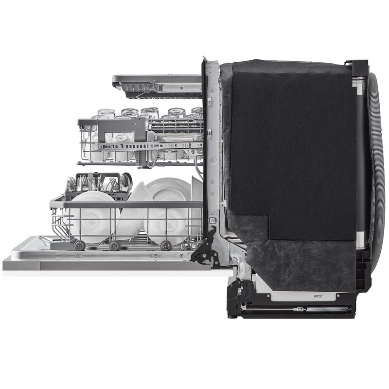 LG Studio 24 in. Top Control Flush-Mount Smart Dishwasher with 45 dBa Sound Level, 3rd-Rack & Dynamic Dry - Custom Panel Ready, , hires