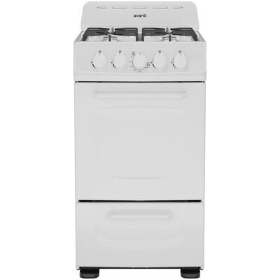 Avanti 20 in. 2 cu. ft. Gas Range with Open Burners - White | GRO20P0W