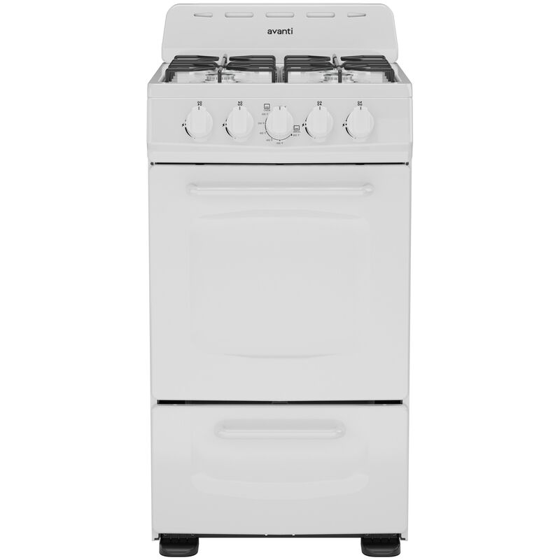 Avanti 20 in. 2 cu. ft. Gas Range with Open Burners - White, , hires