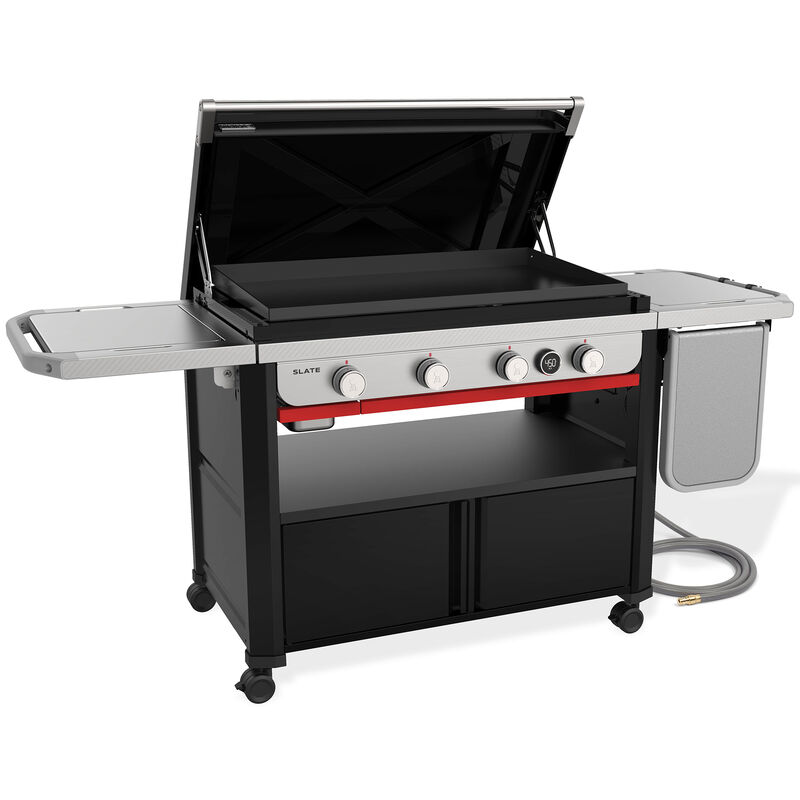Weber Slate 36 in. 4-Burner Natural Gas Flat Top Griddle with Side Tables & 756 sq. in. Cooking Surface - Black, , hires