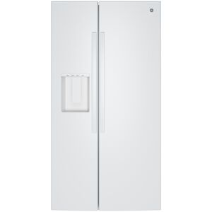 GE 36 in. 23.6 cu. ft. Counter Depth Side-by-Side Refrigerator with Ice & Water Dispenser - White, , hires