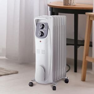 Lifesmart 1500W Radiator Space Heater with 3 Heat Settings & Overheat Safety Shut-Off - White, , hires