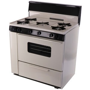 Premier 36 in. 3.9 cu. ft. Gas Range with Open Burners & Griddle - Bisque, , hires