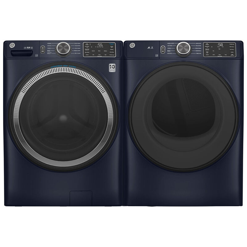 GE 28 in. 4.8 cu. ft. Smart Stackable Front Load Washer with UltraFresh Vent System with OdorBlock, Microban Antimicrobial Technology & Sanitize with Oxi - Sapphire Blue, Sapphire Blue, hires