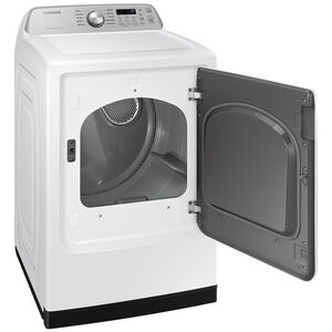 Samsung 27 in. 7.4 cu. ft. Smart Electric Dryer with Sanitize Cycle & Sensor Dry - White, White, hires