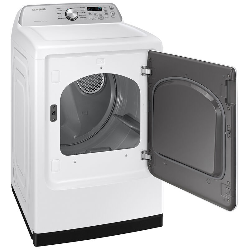 Samsung 27 in. 7.4 cu. ft. Smart Electric Dryer with Sanitize Cycle & Sensor Dry - White, White, hires