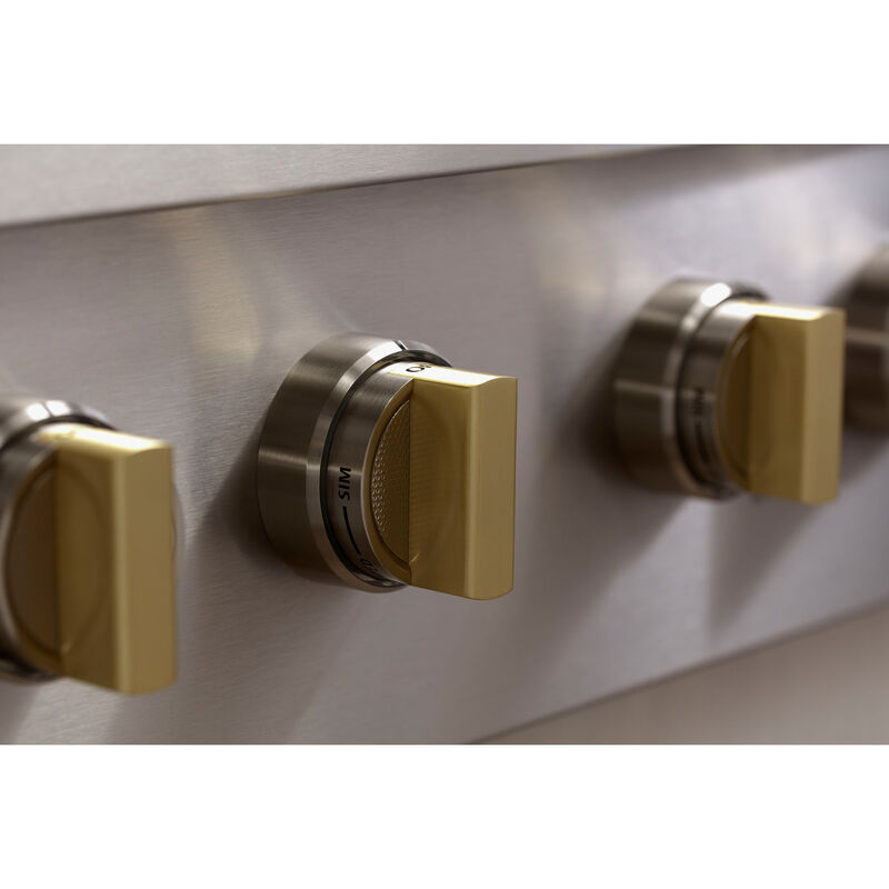 Monogram Professional Series 48 in. 6-Burner Natural Gas Rangetop with Griddle, Simmer Burner & Power Burner - Stainless Steel, , hires