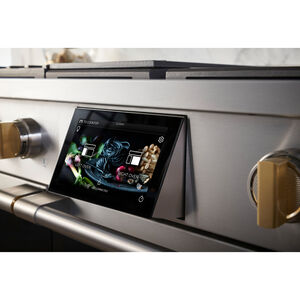 Monogram Statement Series 48 in. 8.2 cu. ft. Smart Air Fry True European Convection Double Oven Dual Fuel Range with 4 Sealed Burners, Grill & Griddle - Stainless Steel, , hires