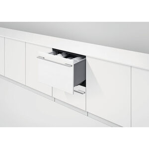Fisher & Paykel Series 9 24 in. Smart Double Drawer with Top Control & 43 dBa Sound Level - Custom Panel Ready, , hires
