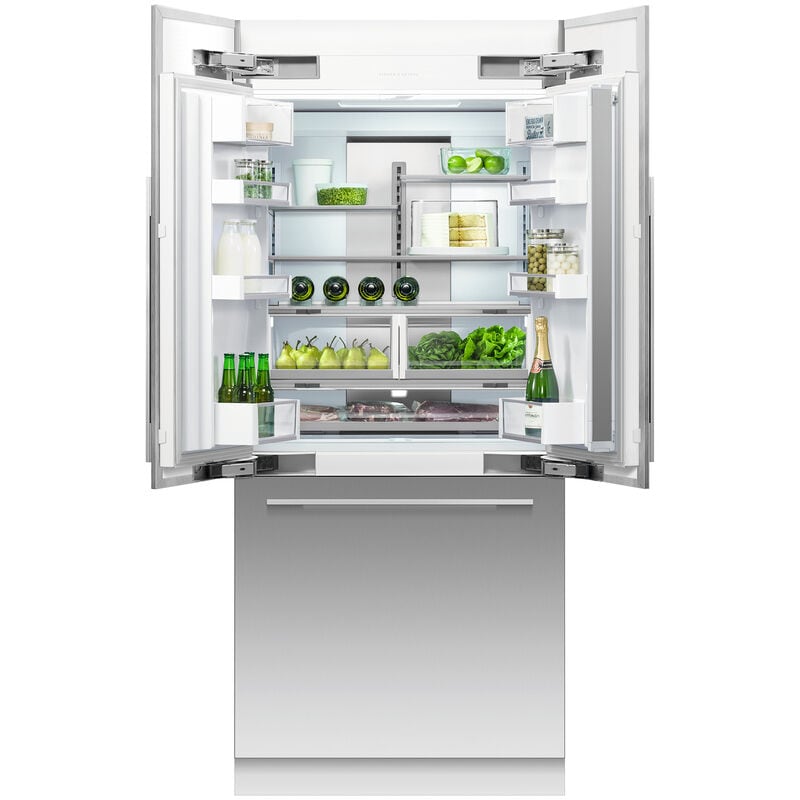 Fisher & Paykel Series 7 Integrated 36 in. 17.0 cu. ft. Built-In Counter Depth 80 Heigh French Door Refrigerator with Water Dispenser - Required Stainless Door Panels and Handles Sold Separately Does Not Accept Custom Cabinetry Panel, , hires