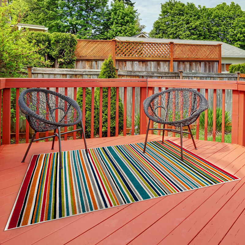 Natco Terrace Tropic Santee 7'x10' Rug - Multicolored, , hires