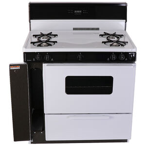 Premier 36 in. 3.9 cu. ft. Oven Freestanding Gas Range with 4 Open Burners - White, White, hires