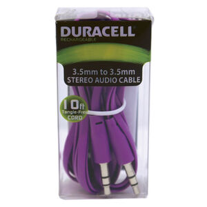 Duracell 10' Braided 3.5mm to 3.5mm Stereo Auxiliary Cable - Purple, , hires