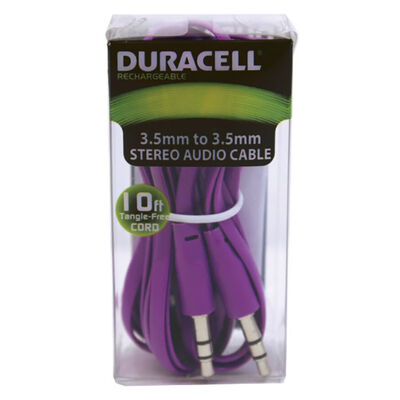 Duracell 10' Braided 3.5mm to 3.5mm Stereo Auxiliary Cable - Purple | LE2152