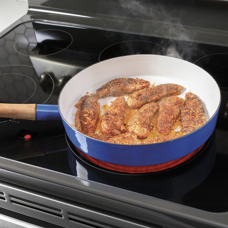 GE 30 in. 6.6 cu. ft. Air Fry Standard Convection Double Oven Electric Range with Smoothtop Burners - Stainless Steel, Stainless Steel, hires