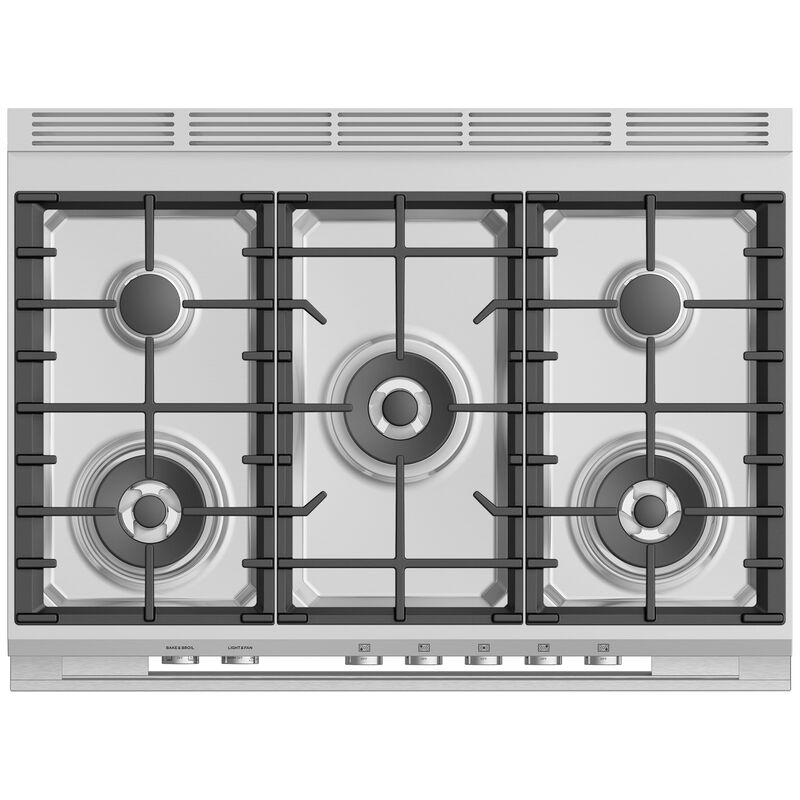 Fisher & Paykel Series 7 36 in. 4.9 cu. ft. Standard Convection Gas Range with 5 Sealed Burners - Stainless Steel, , hires