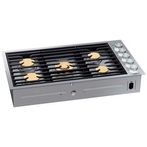 Dacor Contemporary 36 in. 5-Burner Smart Natural Gas Cooktop with Simmer Burner & Power Burner - Silver Stainless, , hires
